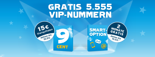 Gratis VIP-Nummer bei blau.de für 10€
