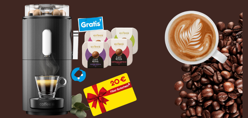 Eff. 3€! ☕ Café Royal CoffeeB Globe Kaffeemaschine für 39€ - inkl. 20€ Netto-Gutschein + 16€ Kaffee geschenkt