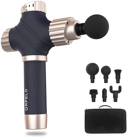 Massagepistole A2 von Orfeld mit 6 Massageköpfen und Tasche