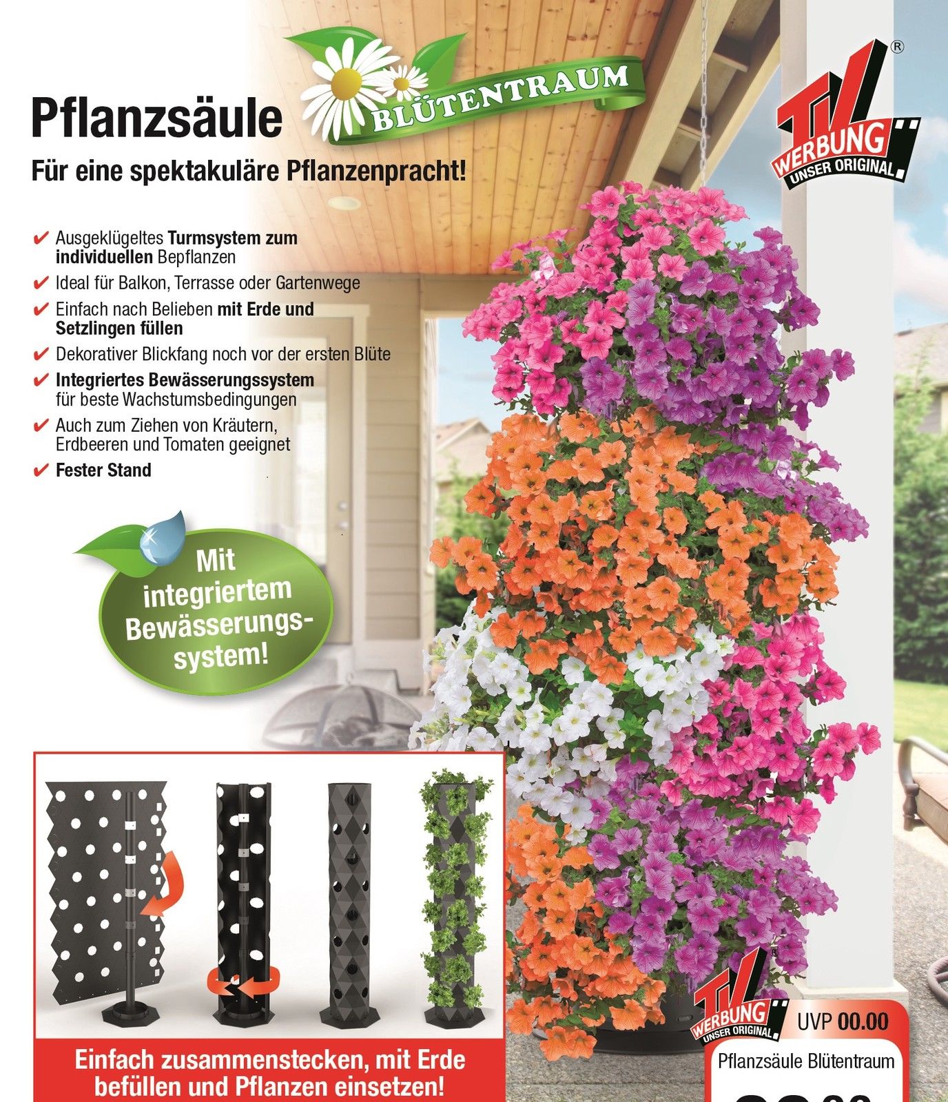 Pflanzensäule Blütentraum Pflanzturm Pflanzenständer Blumentreppe