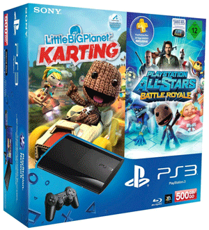 Playstation 3 Bundle: PS3 Super Slim 500GB mit LBP Karting und All-Stars: Battle Royale für 249€ + 20€ Rabatt auf ein weiteres Spiel *UPDATE*