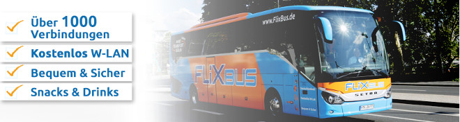 Flixbus: 9 Strecken ab 9€