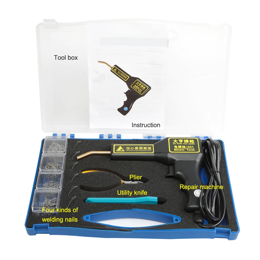 Kunststoff Reparatur Set mit Schweißgerät und Klammern