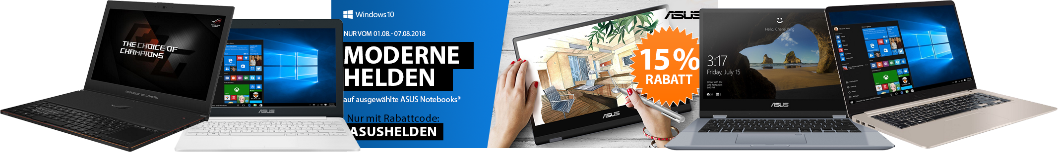 15% Rabatt auf ausgewählte Asus Notebooks bei notebooksbilliger - z. B. Asus VivoBook Flip 14 für 603€