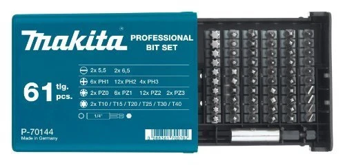 Top: Makita P-70144 Blau/Schwarz Bit Set 61 Teile für nur 23,99 EUR inkl. Versand