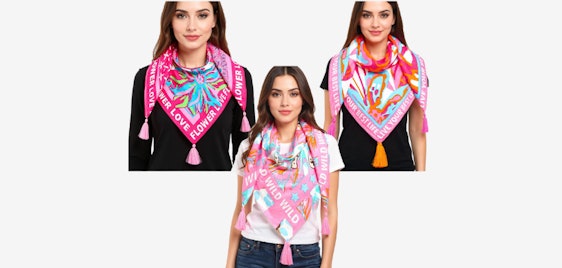 Zwillingsherz Vierecktuch für 15€ - modisches Accessoire, 100% Viskose, vielseitig tragbar