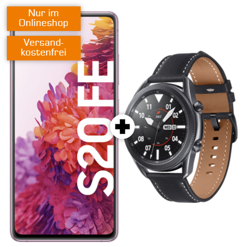 Media Markt &amp; Saturn Tarif-Bundle-Kracher 📱⌚ » Samsung Galaxy S20 FE + Galaxy Watch3 mit Telekom-, Vodafone- oder o2-Vertrag ❤️‍🔥