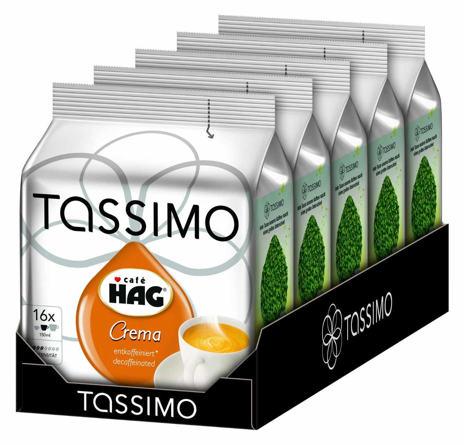 Tassimo Café HAG 80 Kapseln für 12€ - 5x16 T-Discs der Sorte Crema, entkoffeiniert
