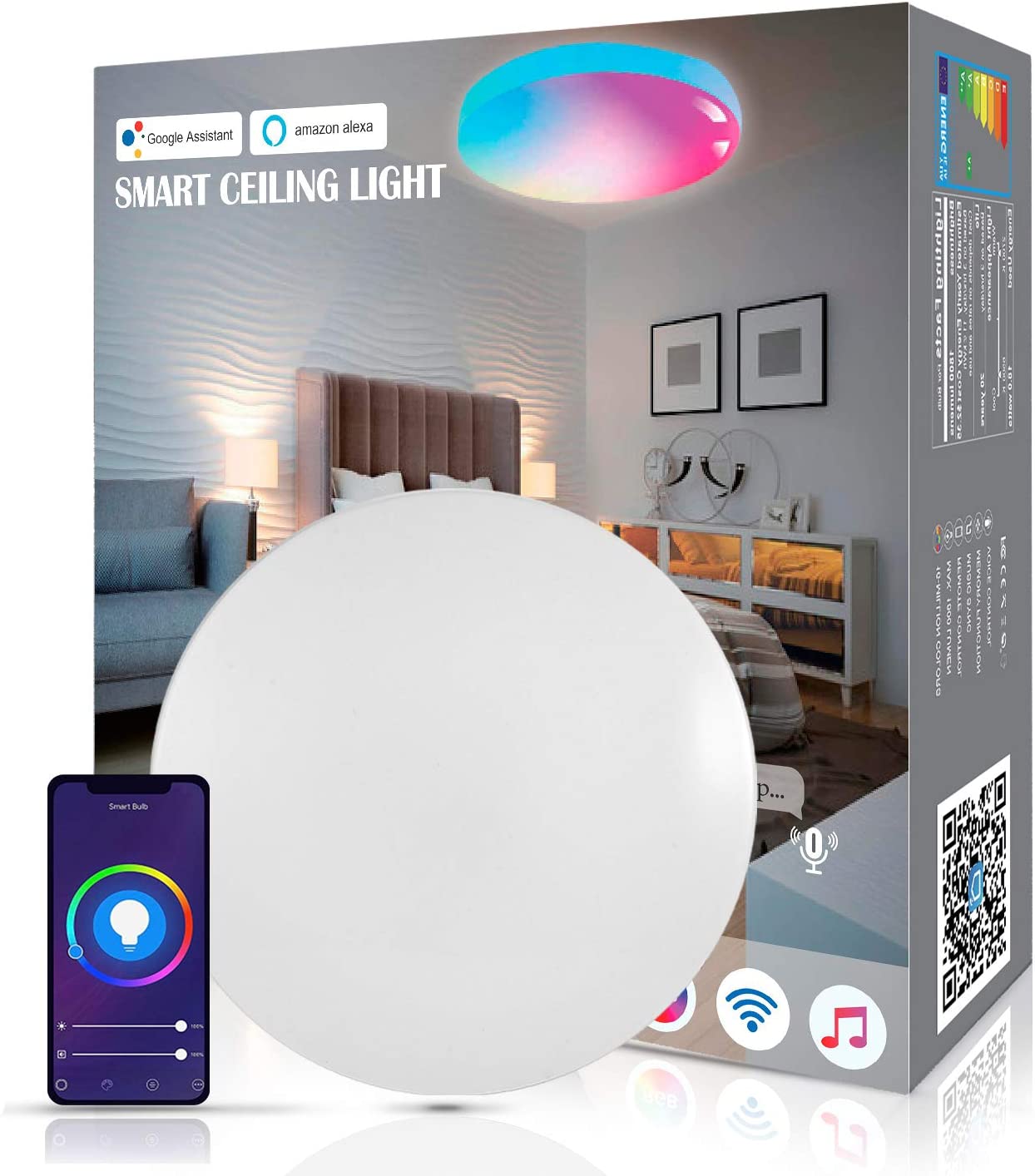Smart LED Deckenleuchte 18W 1800LM Wifi Alexa 