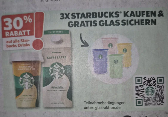 3 Starbucks Chilled Coffee kaufen und ein Glas von Starbucks erhalten