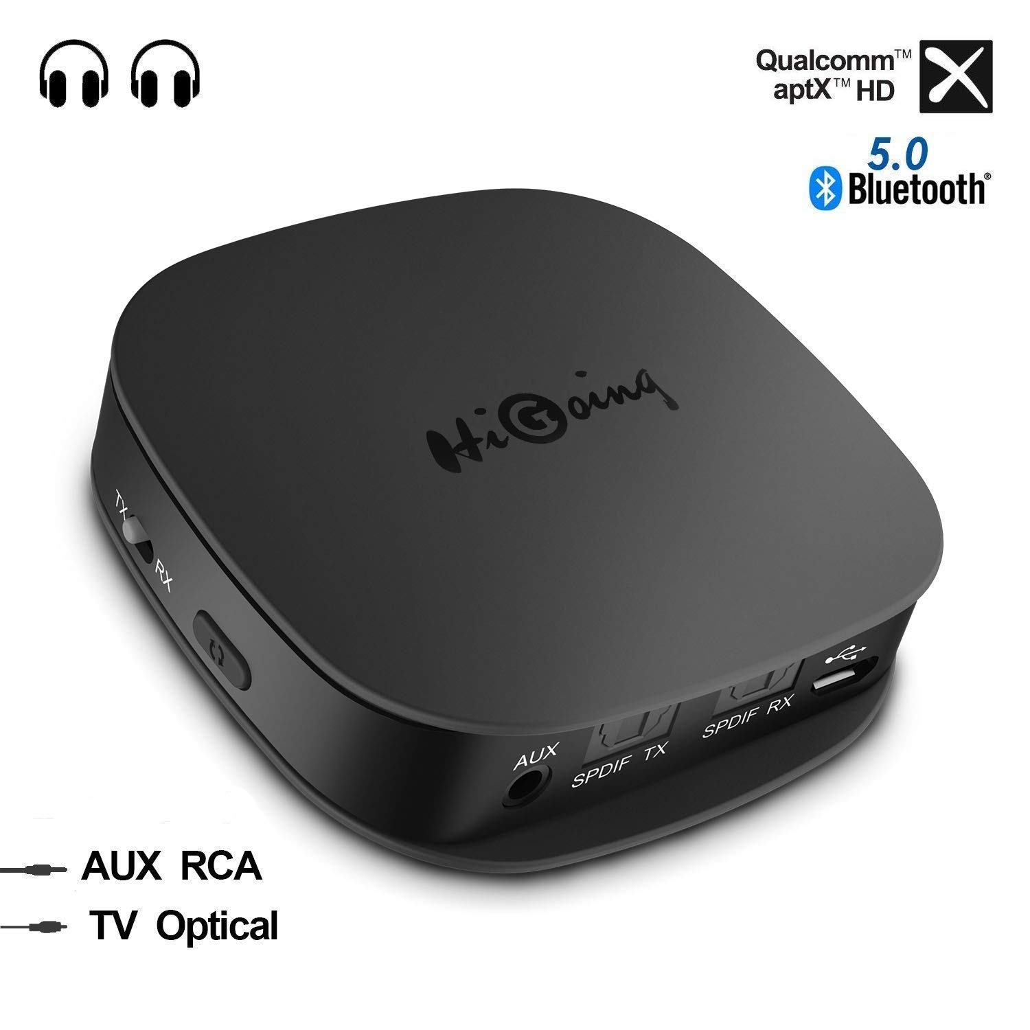 HiGoing BT Transmitter - Bluetooth 5.0 (Aux, Toslink, Chinch)