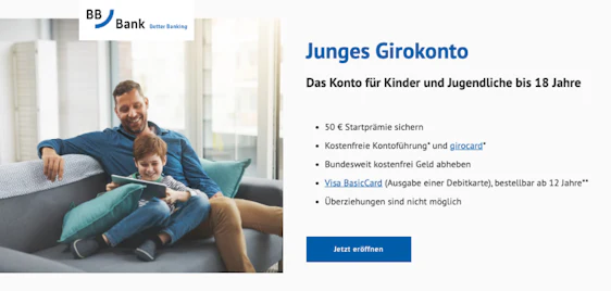 50€ Startprämie 💸 BBBank Junges Girokonto für Kids & Teens - kostenlose Kontoführung! 🔥