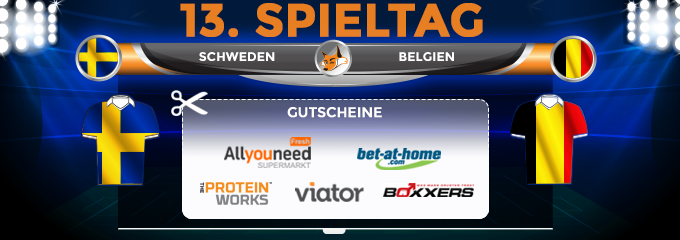 Das große Schnäppchenfuchs Fußball-EM Tippspiel 2016: Schweden - Belgien
