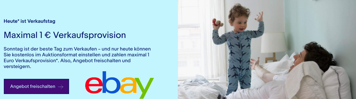 Verkaufstag bei eBay – maximal 1€ Verkaufsprovision für 100 Auktionen