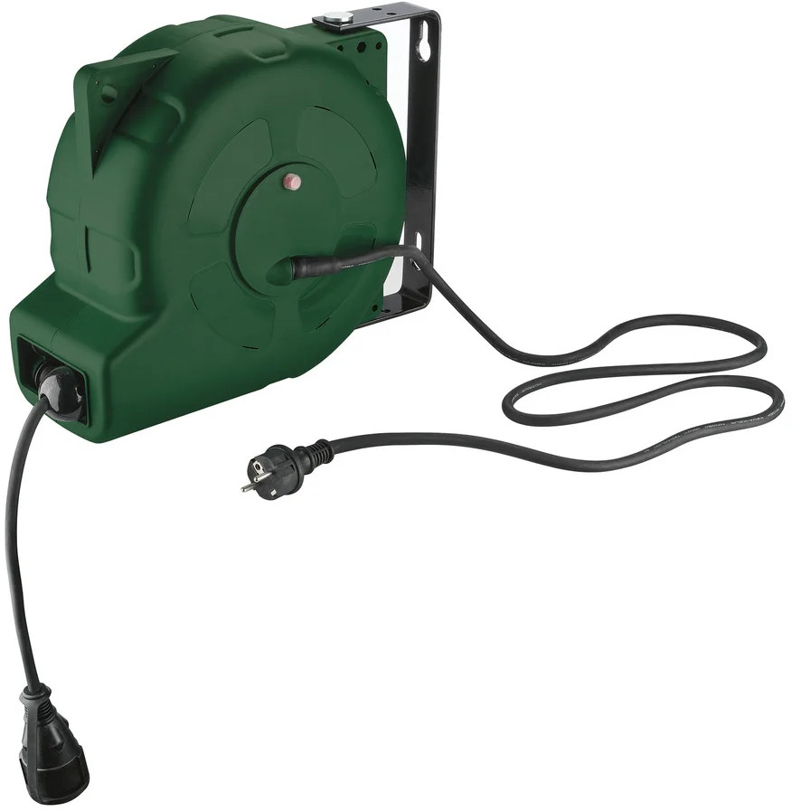 Parkside Automatik Kabeltrommel, 18 m für 41€ – mit Aufrollfunktion, 180° schwenkbar