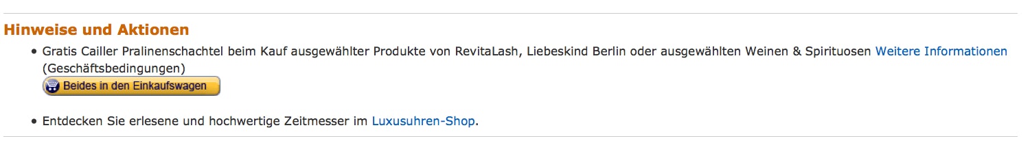 Gratis Pralinenschachtel bei Amazon