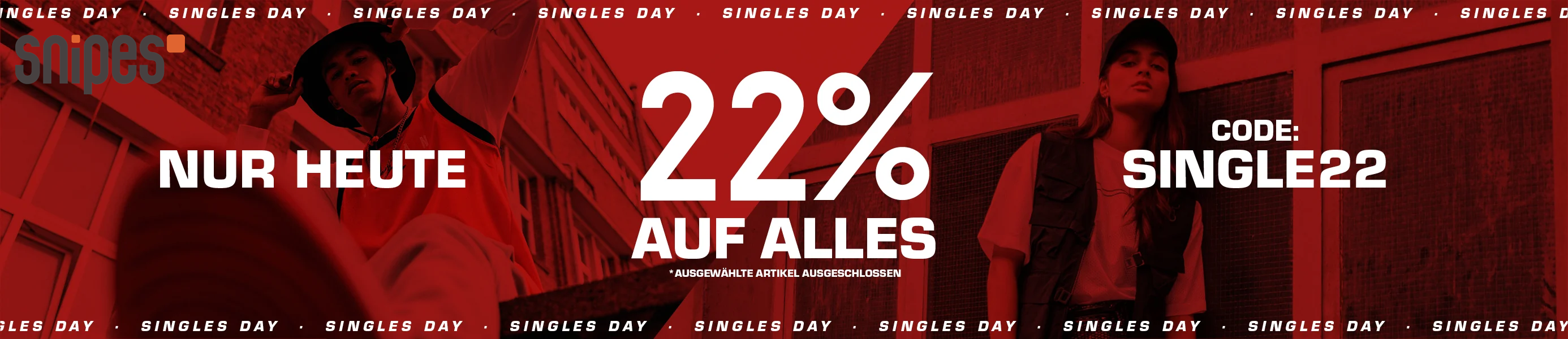 Single's Day im Snipes Onlineshop! 22% Rabatt auf alles ohne MBW – z.B.: Reebok Classic Leather Legacy blau für 51€