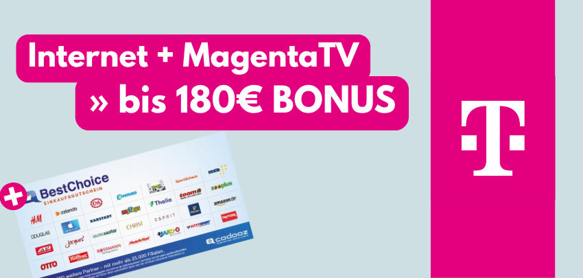 Zeitlich stark limitiert ⌛🔥 MagentaZuhause + TV  180€ günstiger  | z.B. Telekom MagentaZuhause M &amp; TV für 38,70€/Monat (statt 53€)