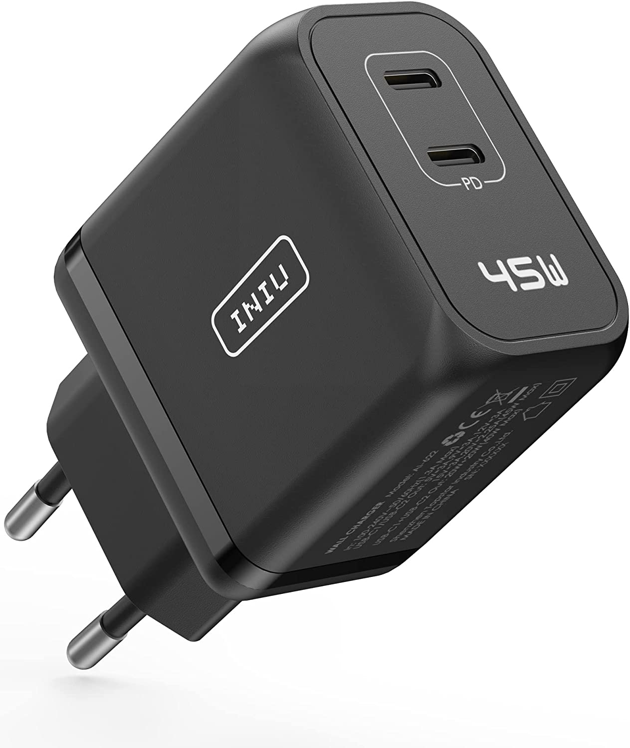 INIU Ladegerät für 17€ - Dual-USB-C-Netzteil mit 45 Watt (bzw. 2x 20W)
