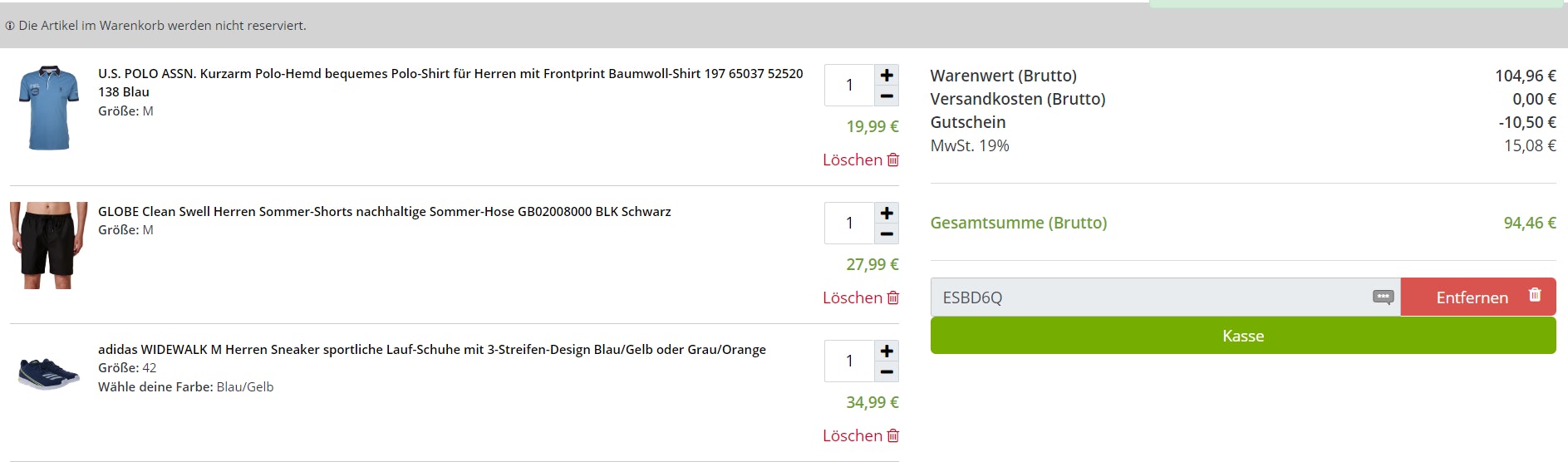 outlet46 Gutschein einloesen