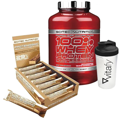 Power Paket von Scitec Nutrition für 41€ bei Vitafy - bestehend aus 2,35kg Whey, 30 Proteinriegel und Shaker (600ml) - nur für Neukunden