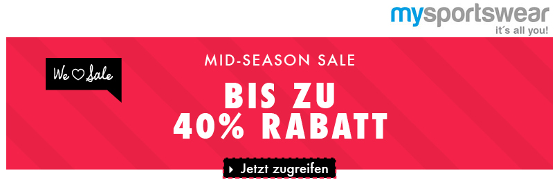 45€ Rabatt ab 90€ MBW bei my-sportswear - keine Versandkosten