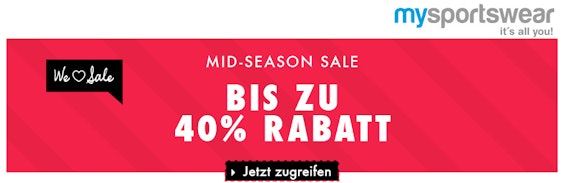 45€ Rabatt ab 90€ MBW bei my-sportswear - keine Versandkosten