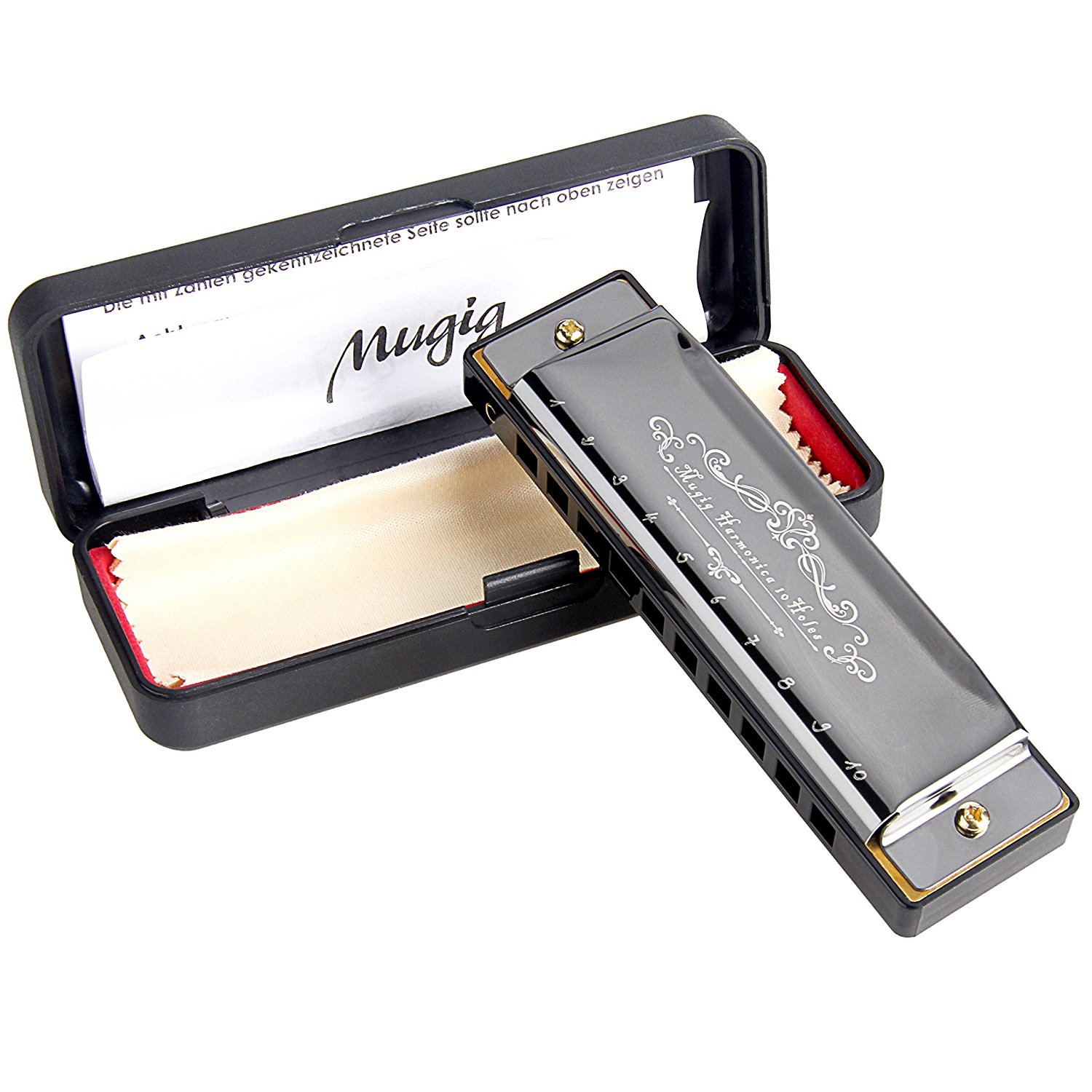 Mugig Mundharmonika Blues Harp c-dur diatonische 10 Löcher Blasinstrument für 3,99€ (50% Rabatt)