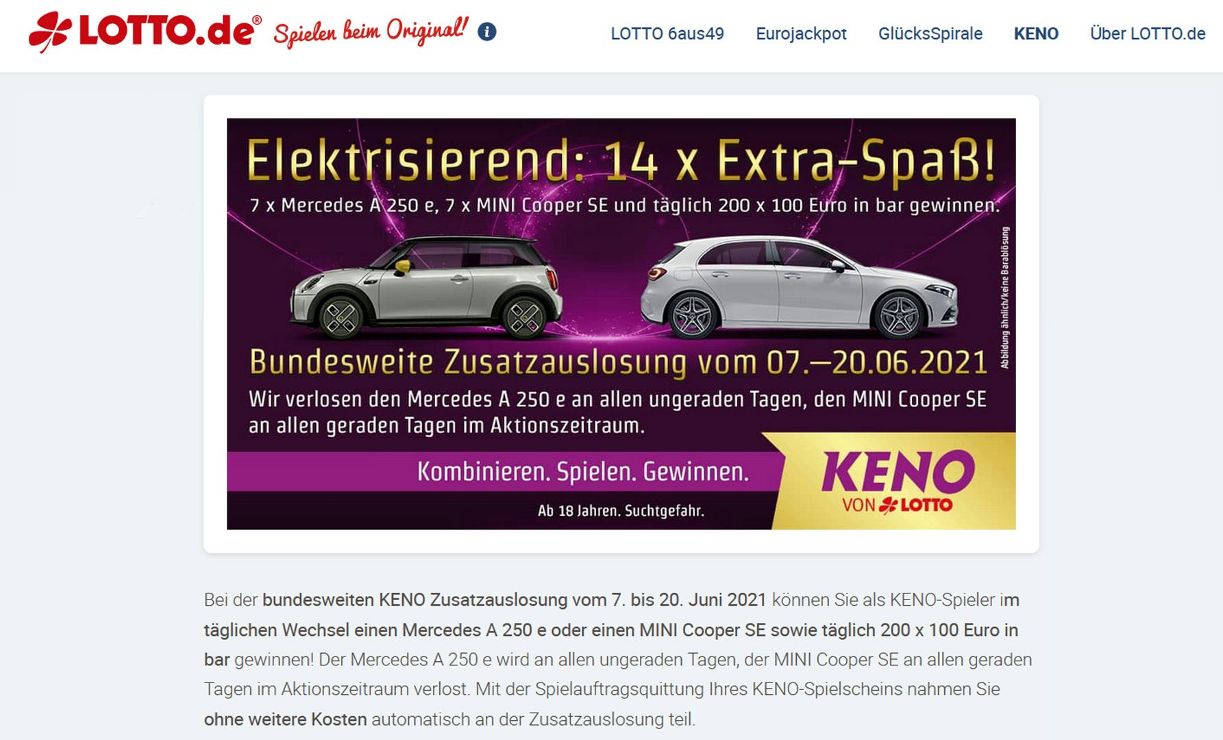 Lotto.de Sonderverlosung