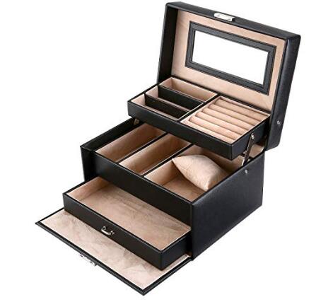 Schmuck Organisator, PU Leder, 6 Multischlitz Fächer 	für 13,99€