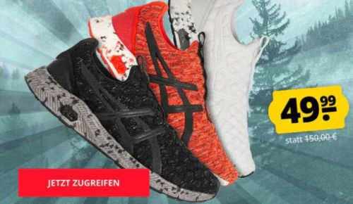 ASICS HyperGEL-Kenzen Laufschuhe in 3 Farben für 49,99€ statt 150,00€