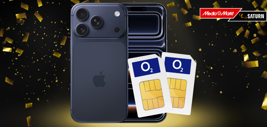 Doppelkarte effektiv 5,57€ pro Tarif ♾️📲 Apple iPhone 17 Pro mit 1x o2 Unlimited + 1x 150GB Allnet-Flat