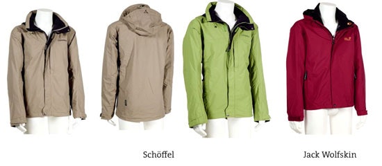 Schöffel & Jack Wolfskin Jacken für 90€ - nur in blau, rot, oliv, beige