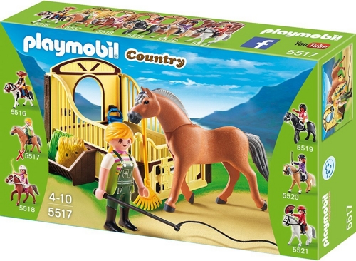 PLAYMOBIL 5517 - Fjord Pferd mit braun-gelber Pferdebox für nur 5,94 EUR [Plus Produkt]