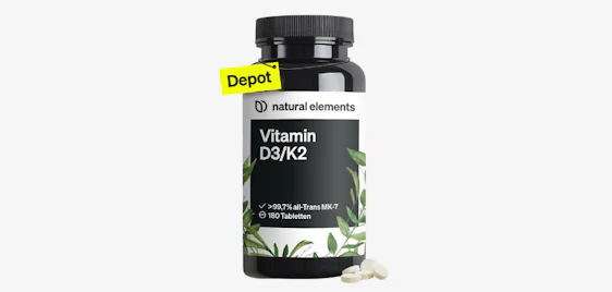 Hier zuschlagen! ☀️ natural elements Vitamin D3 & K2 Depot jetzt 19€