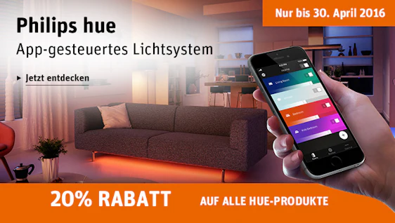 20% Rabatt auf Philips Hue-Stimmungsleuchten bei Gravis – Erweiterungen, Glühlampen, Dimmer