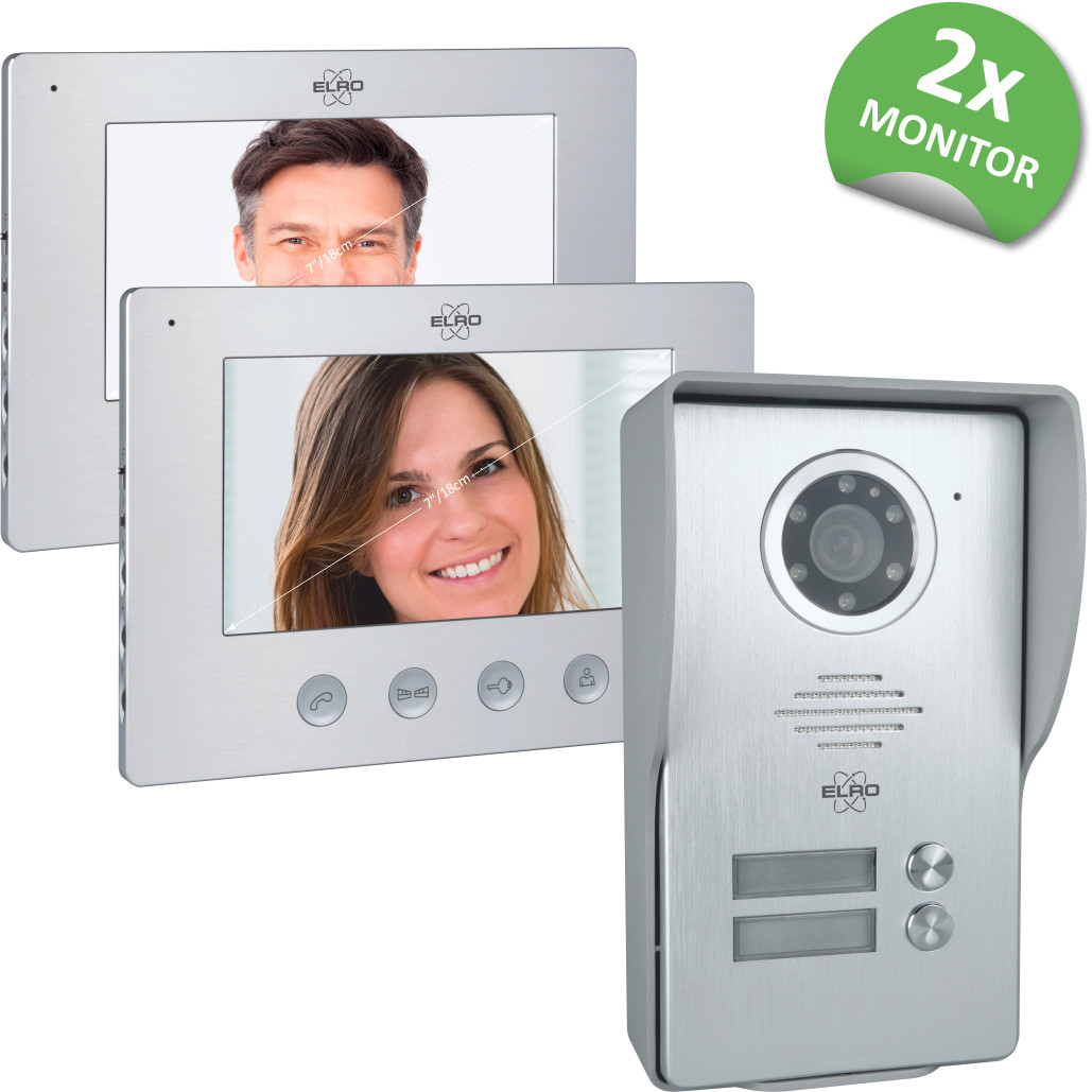 Aktion: Elro 2-Familien Video Türsprechanlage mit 2x 18cm Bildschirm (DV477W2) 17% günstiger