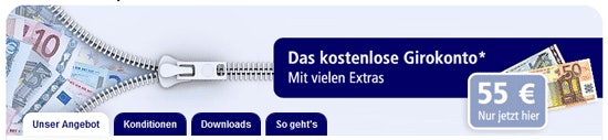 Postbank Giro plus mit 55€ Startguthaben (bedingungslos) - Kontoführung nur mit Gehaltseingang oder für junge Leute kostenlos - 3,33% Tagesgeldzinsen für 6 Monate (Update)