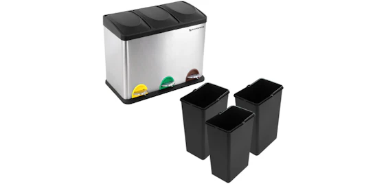 Songmics großer Mülltrenner für 59€ - Dreifach-Sortierung mit je 15L Fassungsvermögen