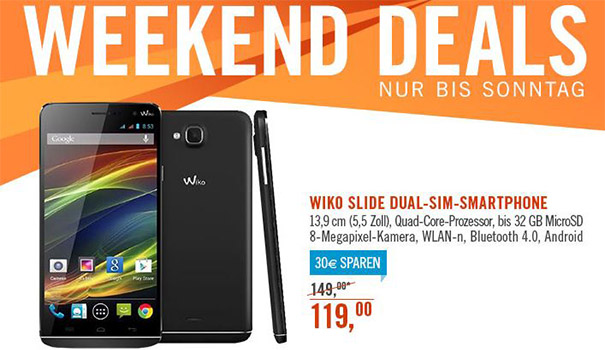 Wiko Slide 5,5 Zoll Dual-SIM Smartphone für 119€ - gutes und günstiges Smartphone 4GB Speicher, 1,3Ghz Quad-Core, Android 4,4 KitKat
