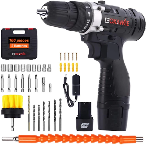 12V Akku Akkuschrauber mit 100 Zubehör für 37,09€(Statt 52,98€)