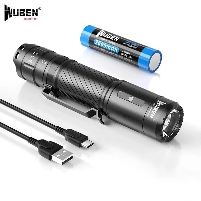 Wuben C3 LED-Taschenlampe mit 1200 Lumen Peak-Leistung 12,1cm * 2,5cm