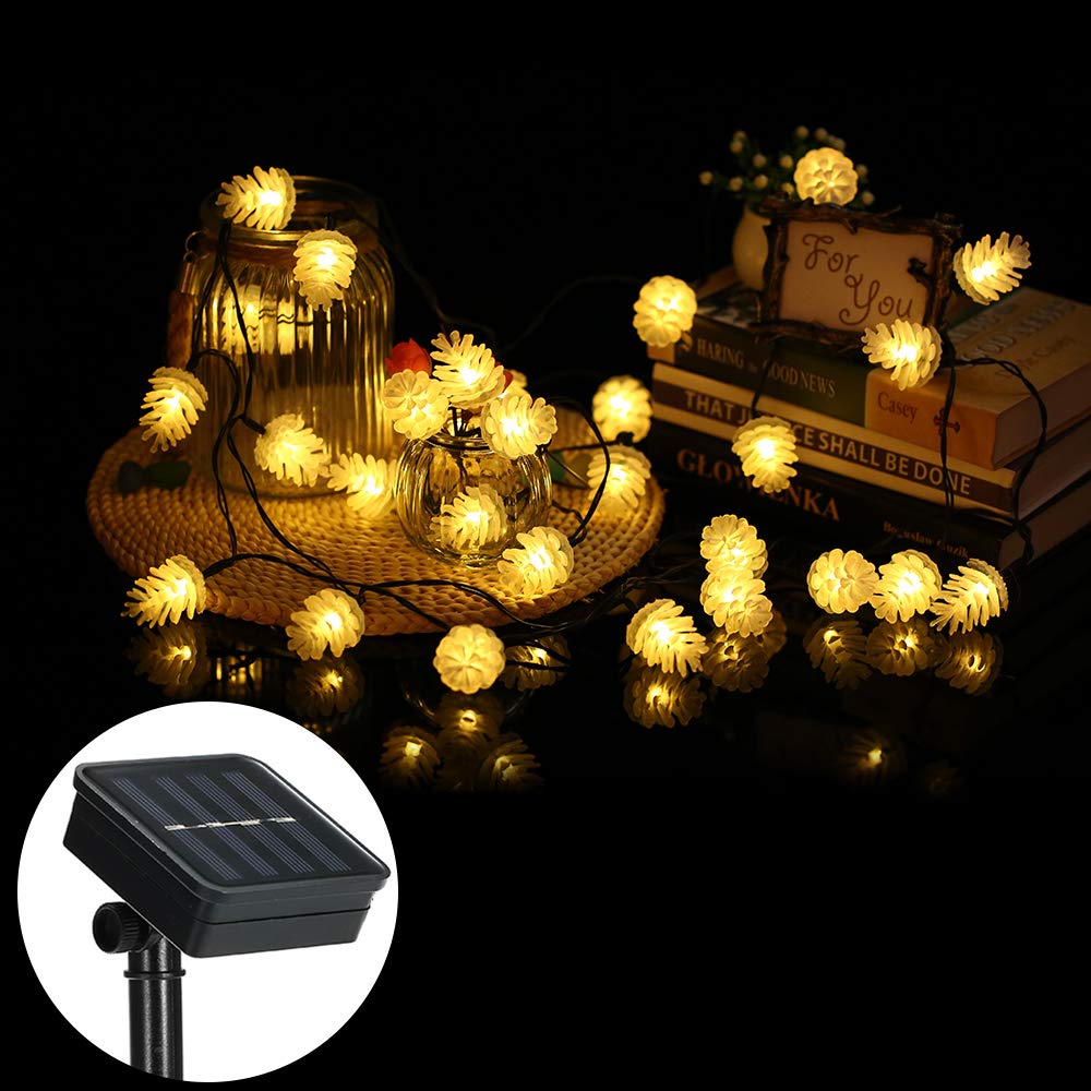 Solar Lichterketten Lichtschlauch Tannenzapfen Form 8 Modi 