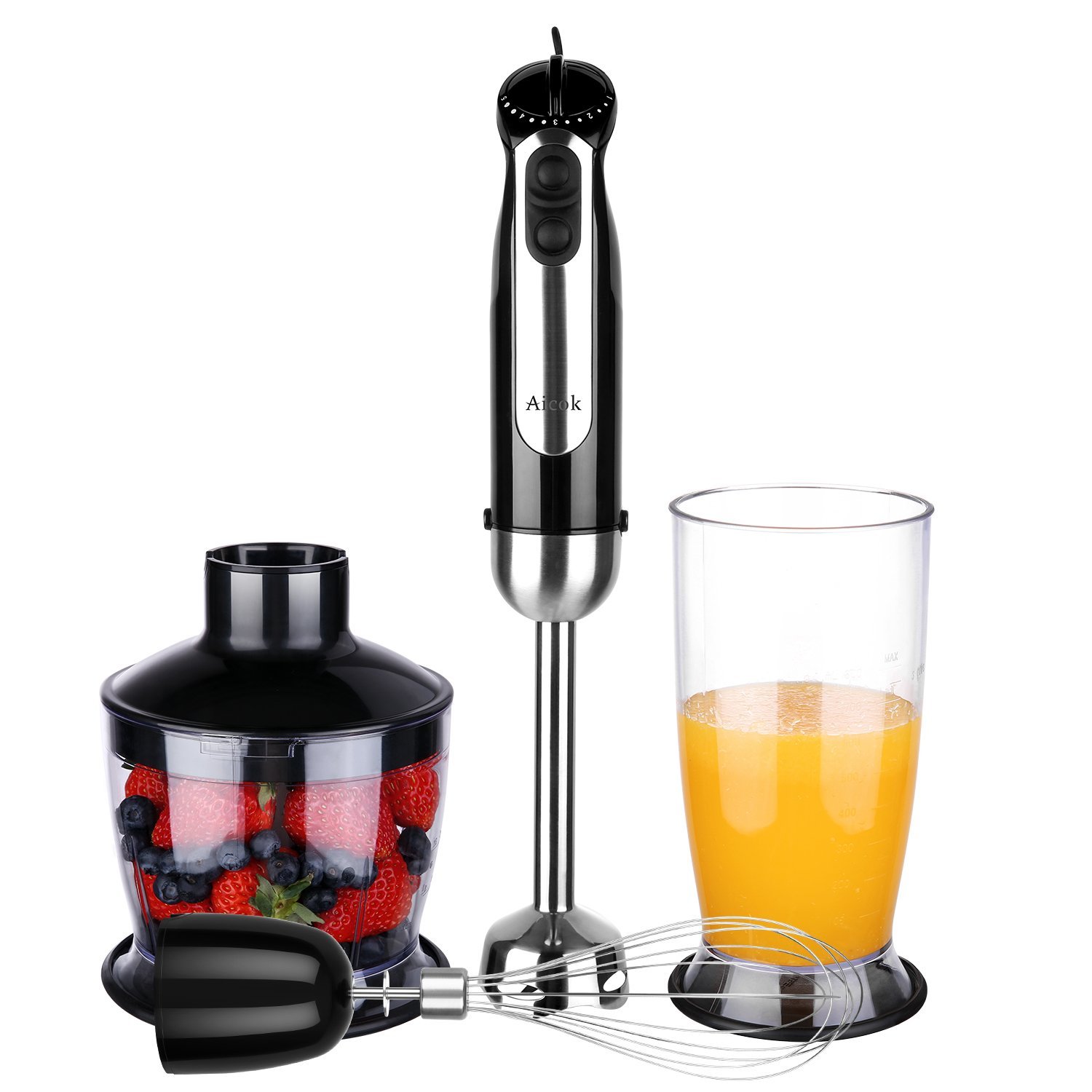 Aicok 700W 4 in 1 Stabmixer mit 5 Geschwindigkeitsstufen für 23,99€