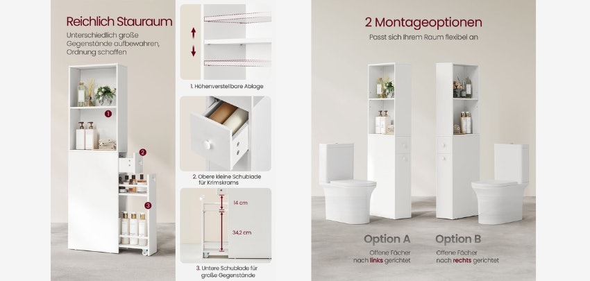 Vasagle-Badezimmerschrank-technische-Details