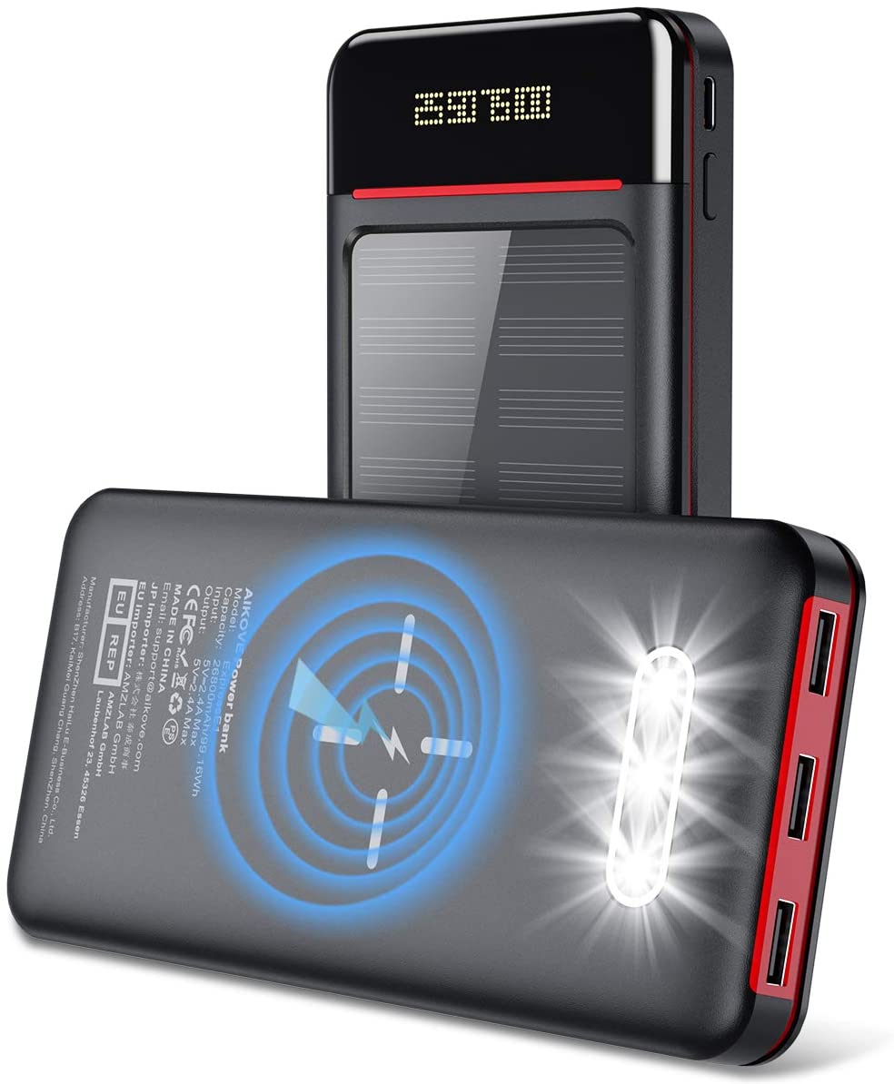 Aikove 26800mAh Solar Externe Akku für €19.99--Externe Akku mit wireless
