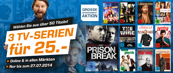 3 TV-Serien-Staffeln für 25€ bei Amazon und Saturn
