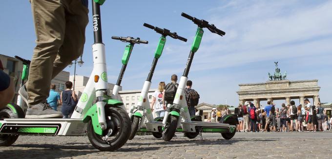 Gratisfahrt mit einen Lime-Scooter
