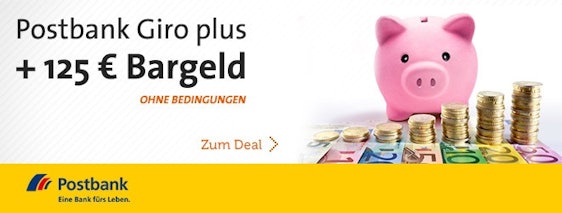 Knaller! Postbank Giro Plus Konto mit 125€ Barprämie - bedingungslos kostenlos und kein Gehaltseingang notwendig! *UPDATE3*