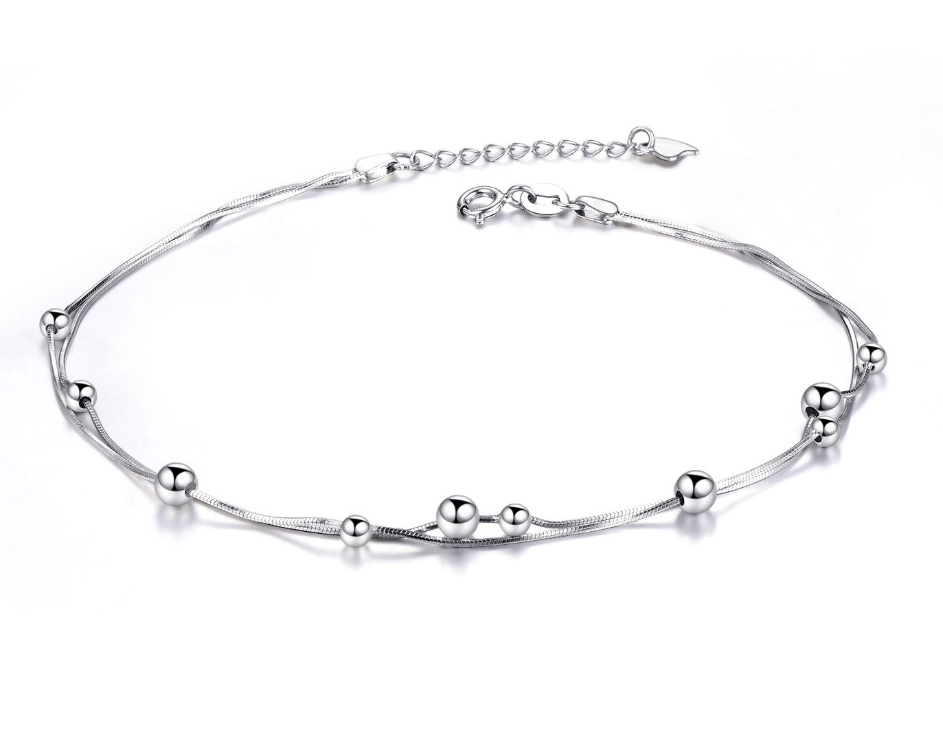 Damen Fußkettchen Silber 925 mit Kugel für 6,75€ statt 16,88€